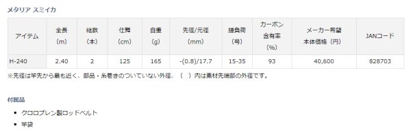 特価　ダイワ　メタリアスミイカ　H-240