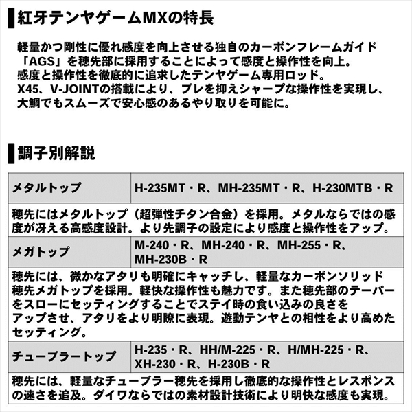 新古　ダイワ　紅牙テンヤゲームMX　XH-230・R